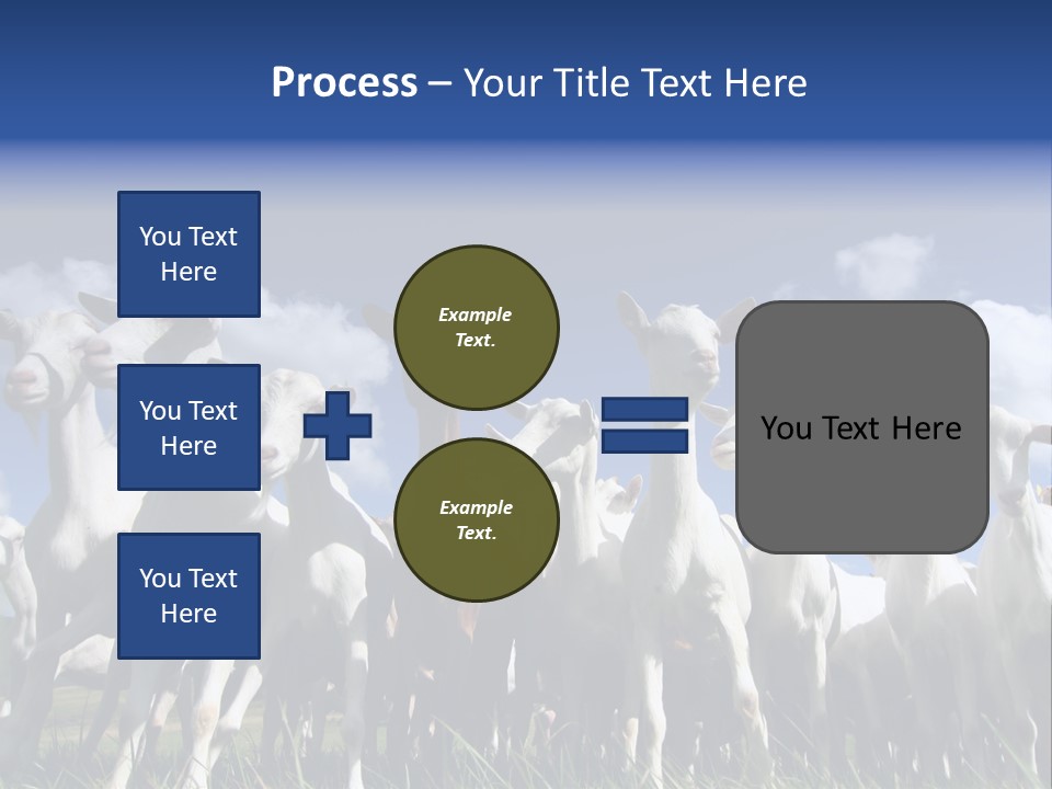 A Herd Of Goats, Seen From Below, Against A Blue Sky PowerPoint Template