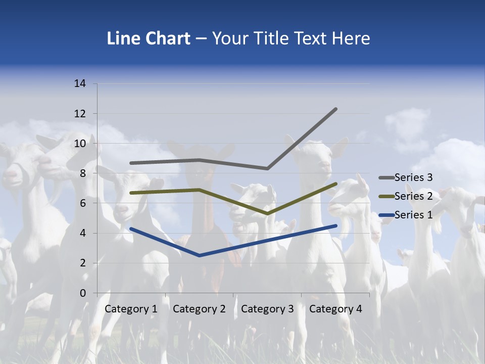A Herd Of Goats, Seen From Below, Against A Blue Sky PowerPoint Template