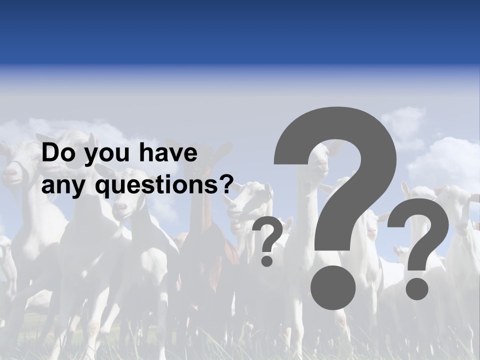 A Herd Of Goats, Seen From Below, Against A Blue Sky PowerPoint Template