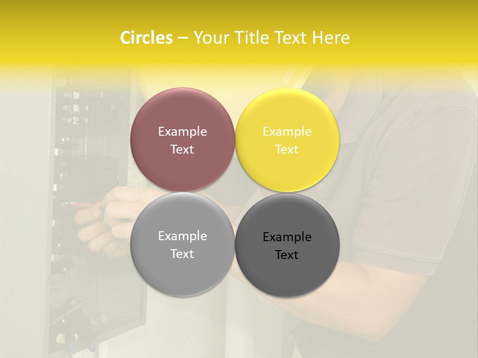 A Man In A Hard Hat Working On An Electrical Panel PowerPoint Template