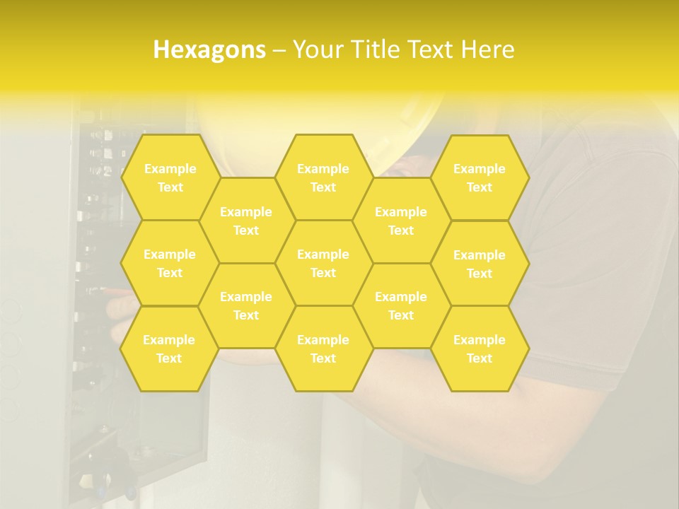 A Man In A Hard Hat Working On An Electrical Panel PowerPoint Template