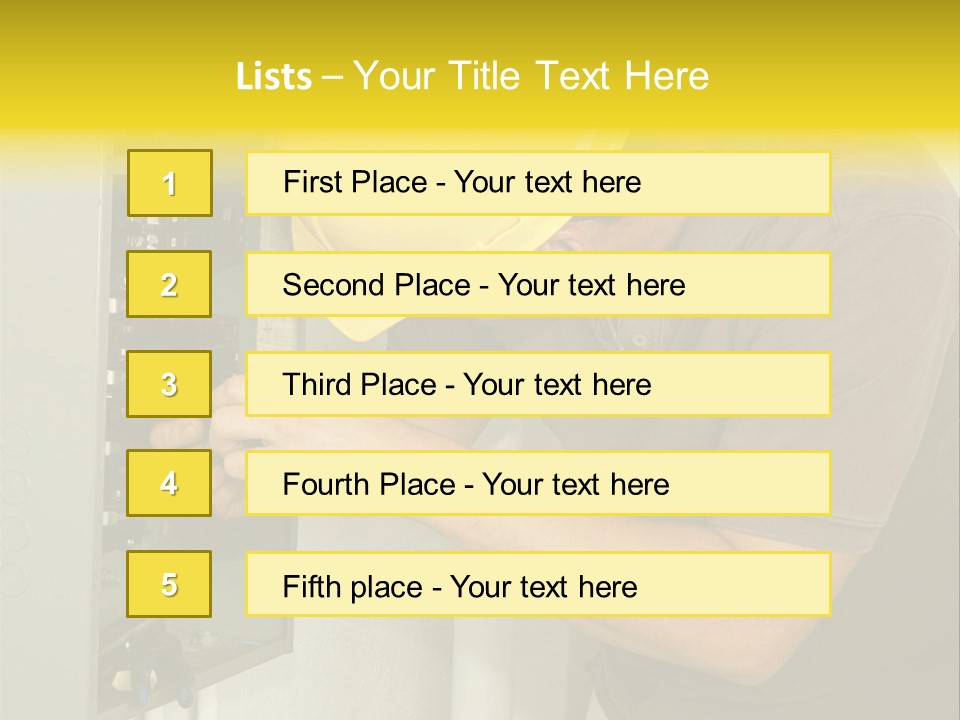 A Man In A Hard Hat Working On An Electrical Panel PowerPoint Template