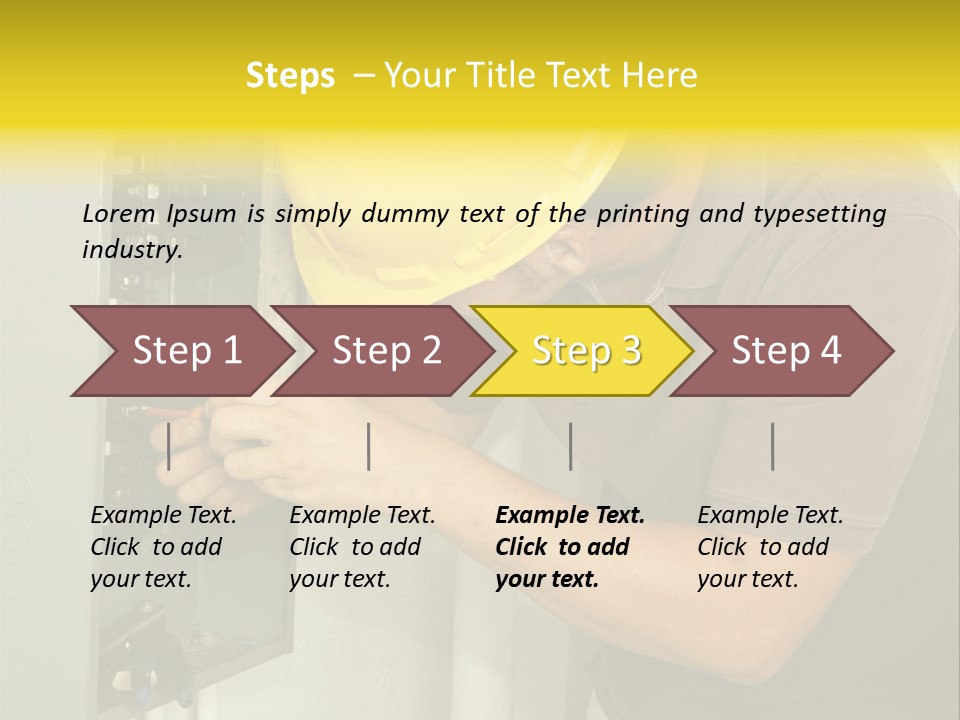 A Man In A Hard Hat Working On An Electrical Panel PowerPoint Template