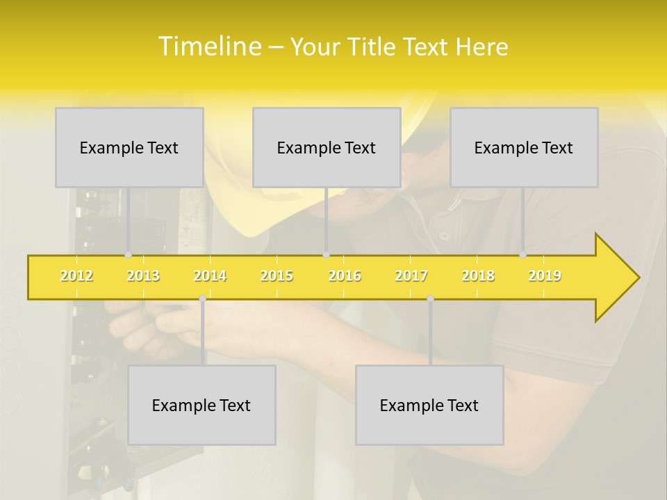 A Man In A Hard Hat Working On An Electrical Panel PowerPoint Template