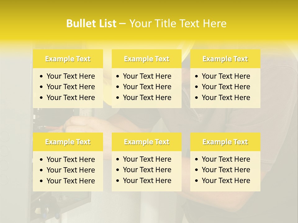 A Man In A Hard Hat Working On An Electrical Panel PowerPoint Template