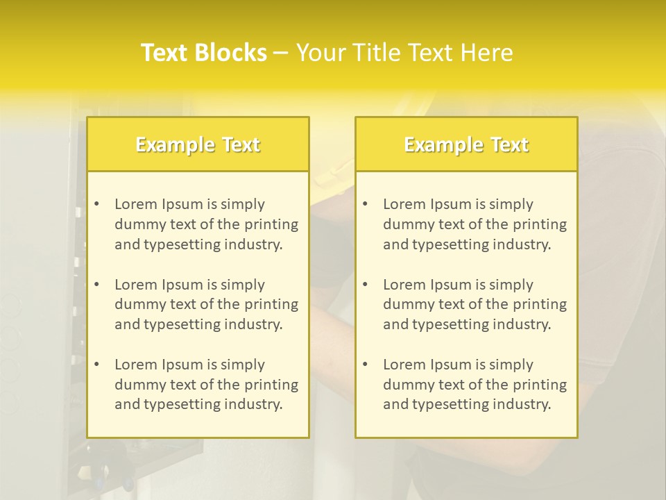 A Man In A Hard Hat Working On An Electrical Panel PowerPoint Template