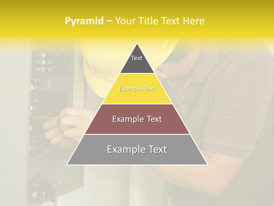 A Man In A Hard Hat Working On An Electrical Panel PowerPoint Template