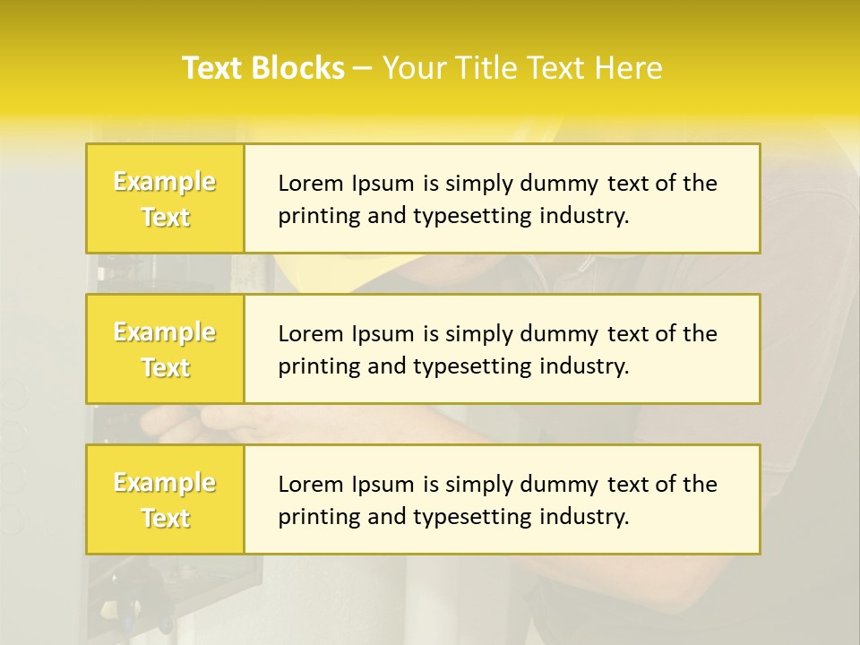 A Man In A Hard Hat Working On An Electrical Panel PowerPoint Template
