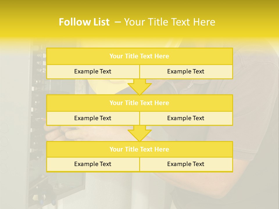 A Man In A Hard Hat Working On An Electrical Panel PowerPoint Template