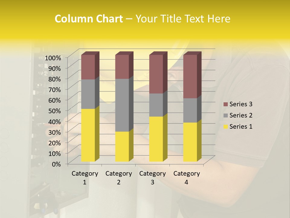 A Man In A Hard Hat Working On An Electrical Panel PowerPoint Template