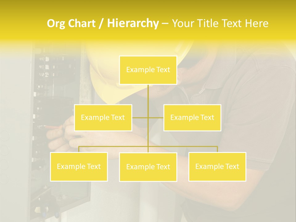 A Man In A Hard Hat Working On An Electrical Panel PowerPoint Template