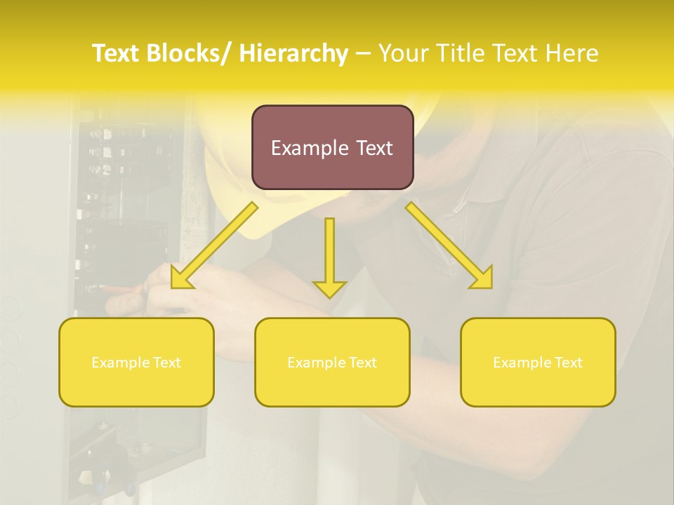 A Man In A Hard Hat Working On An Electrical Panel PowerPoint Template