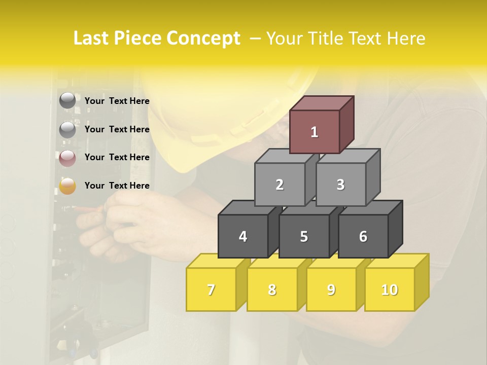 A Man In A Hard Hat Working On An Electrical Panel PowerPoint Template