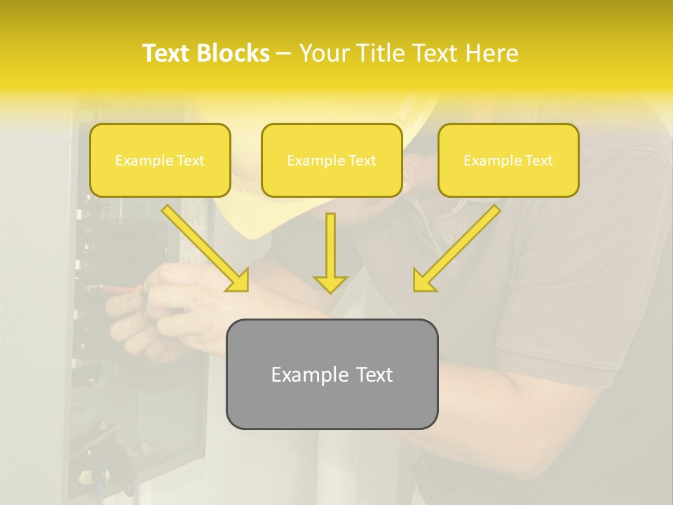 A Man In A Hard Hat Working On An Electrical Panel PowerPoint Template