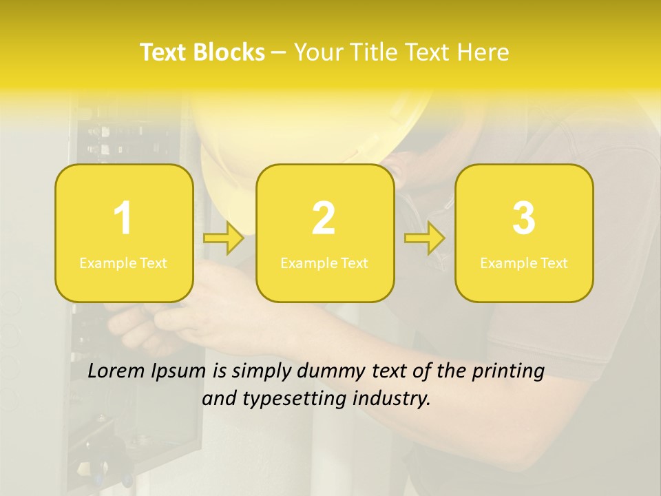 A Man In A Hard Hat Working On An Electrical Panel PowerPoint Template