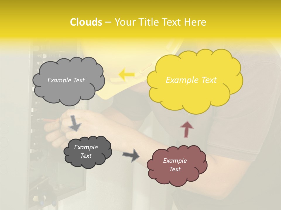 A Man In A Hard Hat Working On An Electrical Panel PowerPoint Template