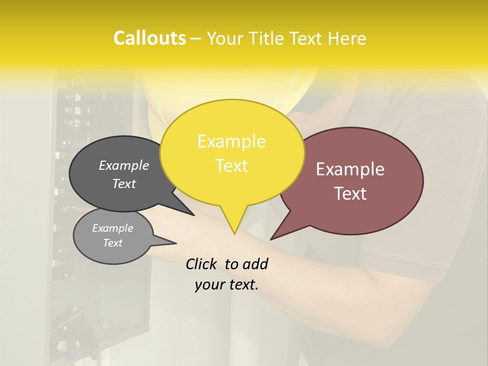 A Man In A Hard Hat Working On An Electrical Panel PowerPoint Template
