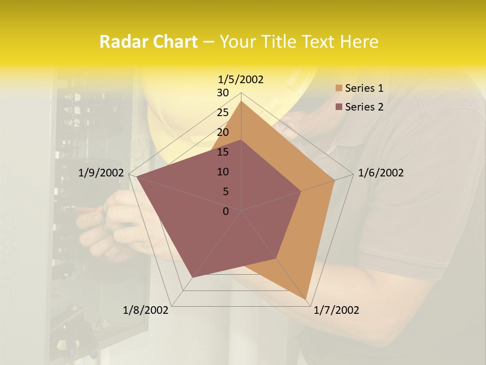 A Man In A Hard Hat Working On An Electrical Panel PowerPoint Template