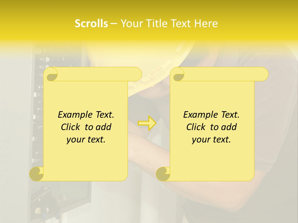 A Man In A Hard Hat Working On An Electrical Panel PowerPoint Template