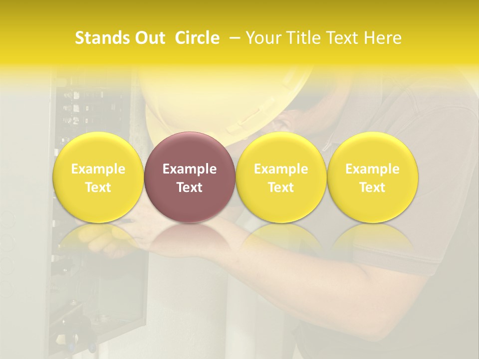 A Man In A Hard Hat Working On An Electrical Panel PowerPoint Template