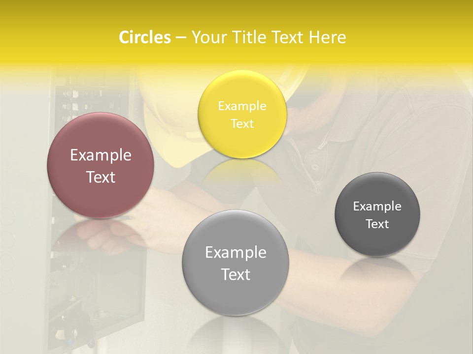 A Man In A Hard Hat Working On An Electrical Panel PowerPoint Template
