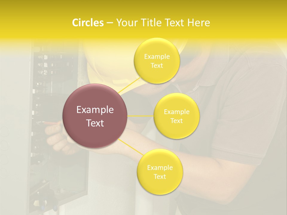 A Man In A Hard Hat Working On An Electrical Panel PowerPoint Template