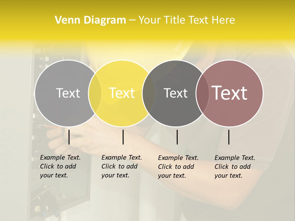 A Man In A Hard Hat Working On An Electrical Panel PowerPoint Template