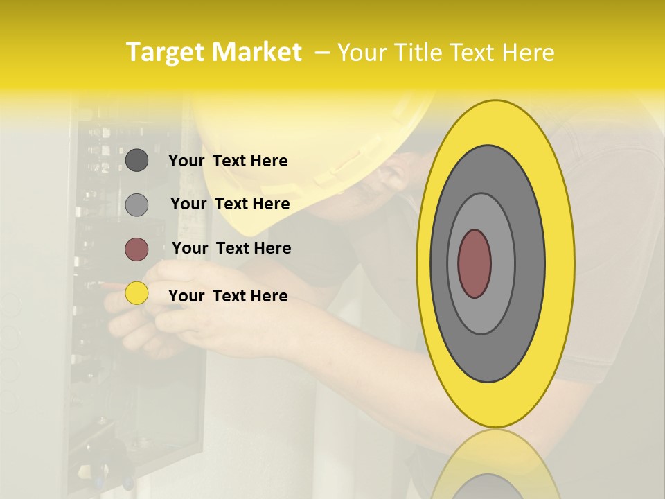 A Man In A Hard Hat Working On An Electrical Panel PowerPoint Template