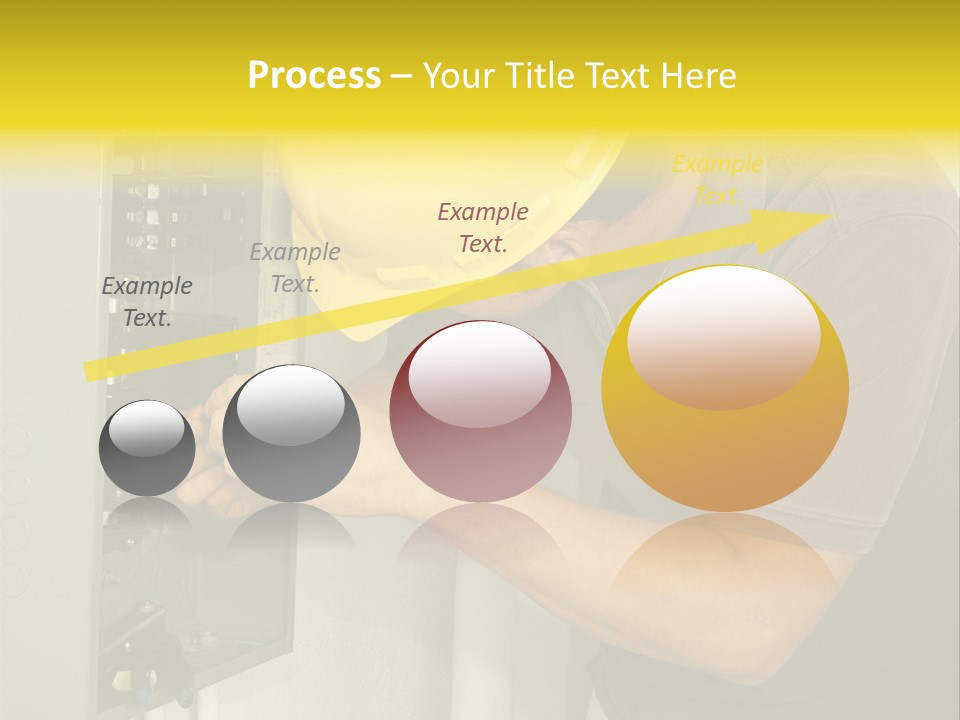 A Man In A Hard Hat Working On An Electrical Panel PowerPoint Template