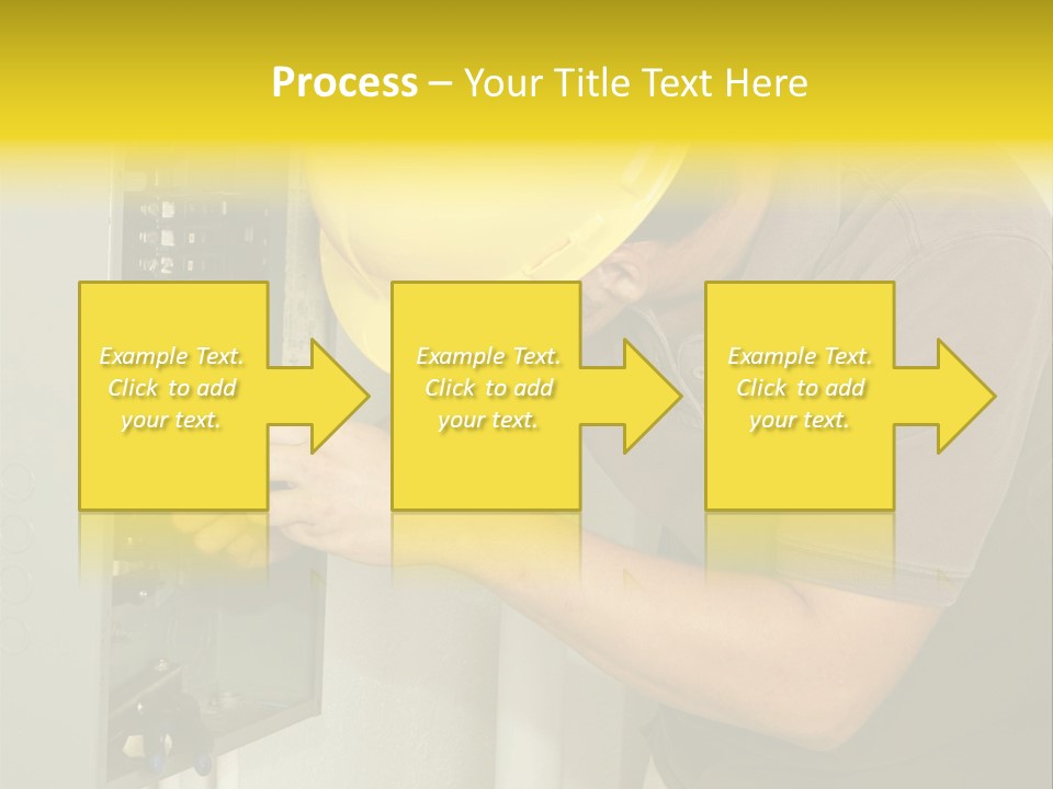 A Man In A Hard Hat Working On An Electrical Panel PowerPoint Template