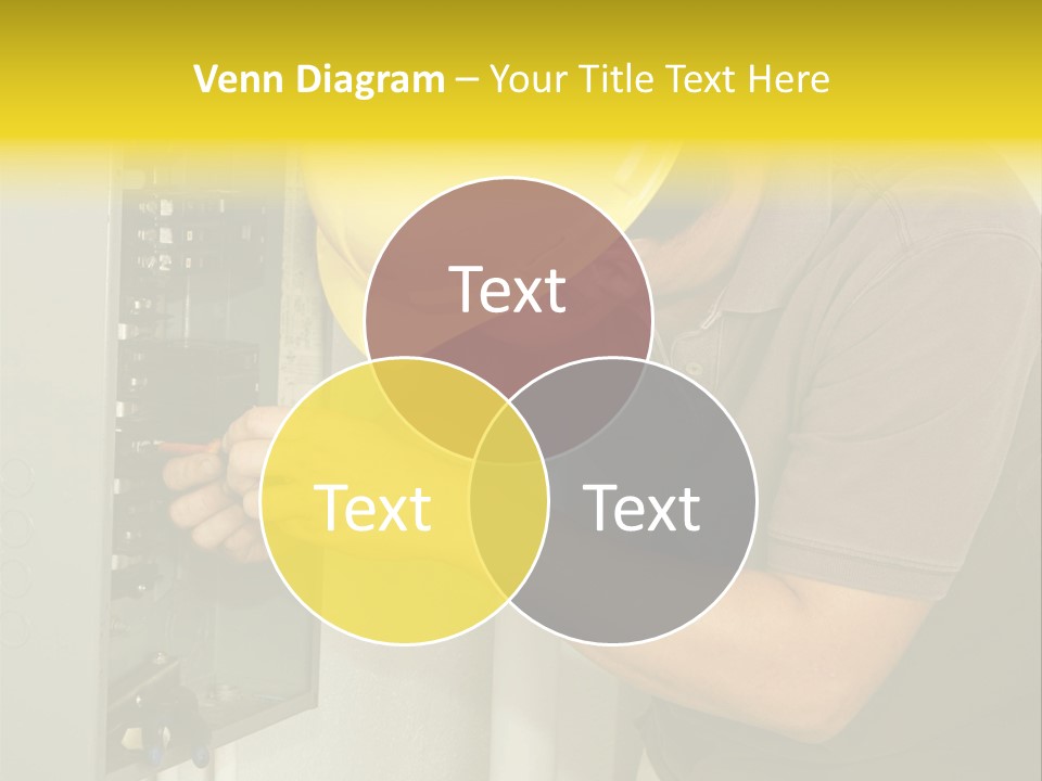 A Man In A Hard Hat Working On An Electrical Panel PowerPoint Template