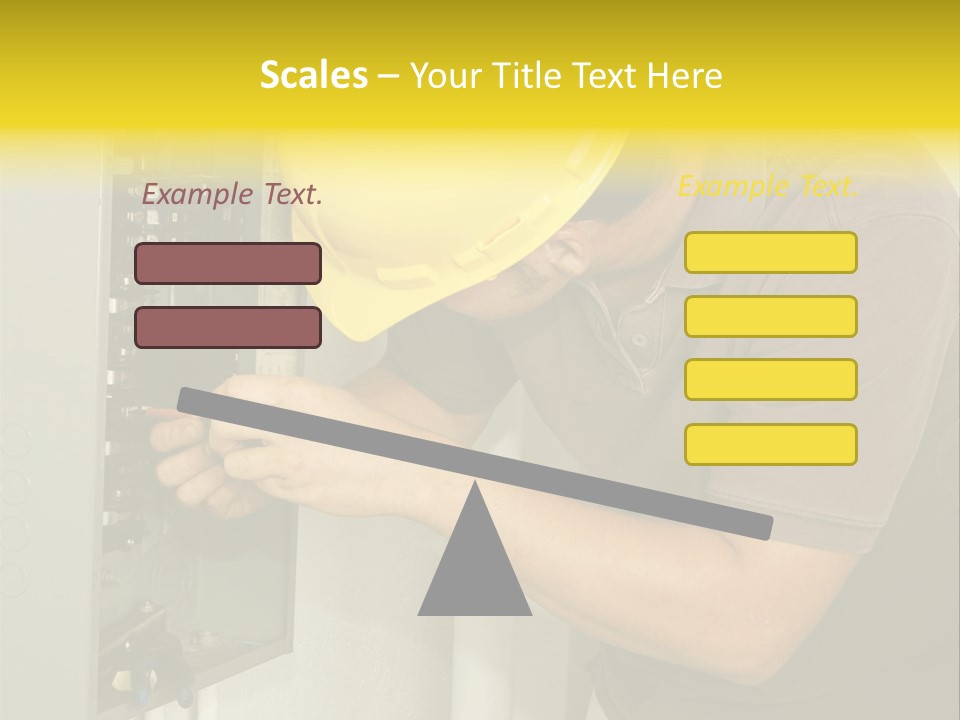A Man In A Hard Hat Working On An Electrical Panel PowerPoint Template