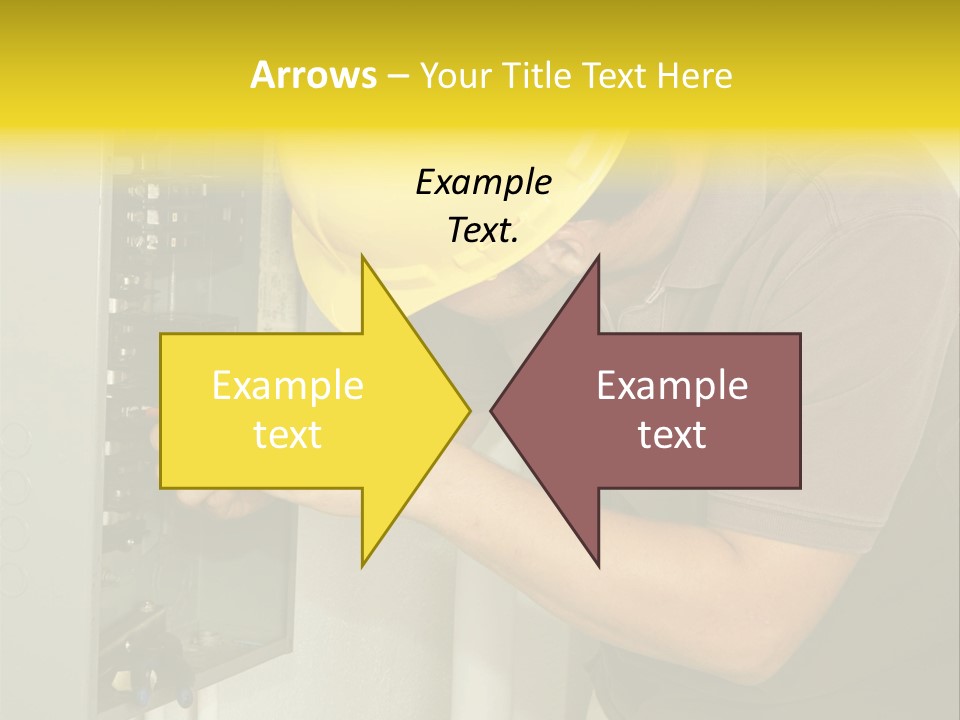 A Man In A Hard Hat Working On An Electrical Panel PowerPoint Template