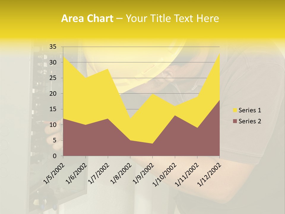 A Man In A Hard Hat Working On An Electrical Panel PowerPoint Template