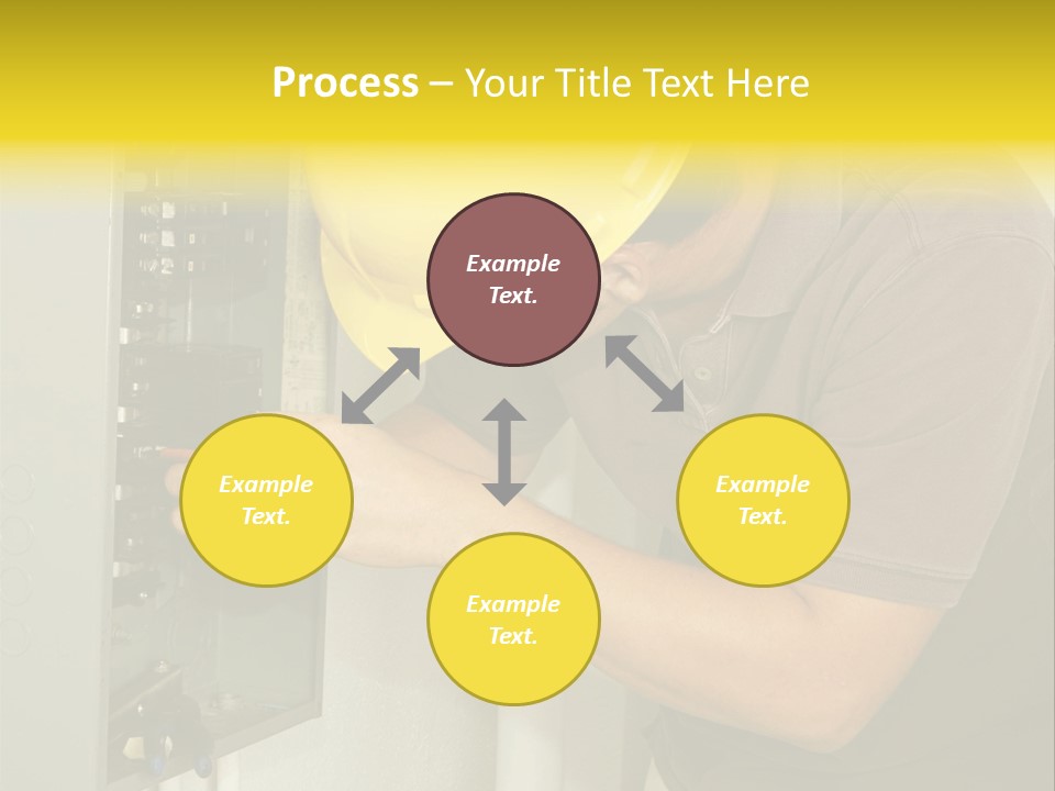 A Man In A Hard Hat Working On An Electrical Panel PowerPoint Template