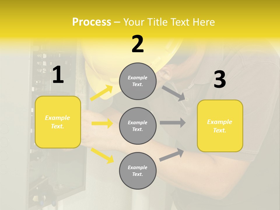 A Man In A Hard Hat Working On An Electrical Panel PowerPoint Template