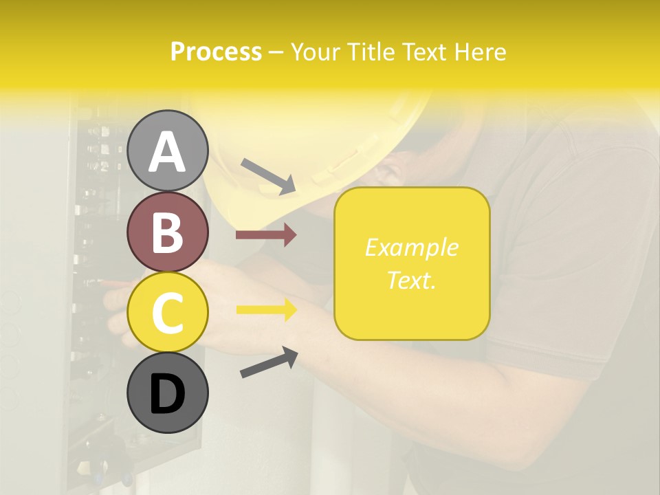 A Man In A Hard Hat Working On An Electrical Panel PowerPoint Template