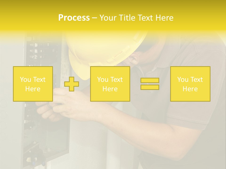A Man In A Hard Hat Working On An Electrical Panel PowerPoint Template