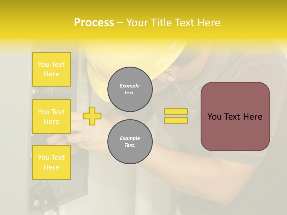 A Man In A Hard Hat Working On An Electrical Panel PowerPoint Template