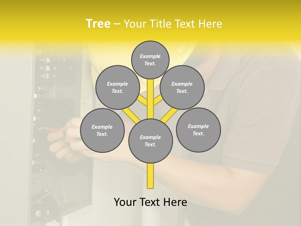 A Man In A Hard Hat Working On An Electrical Panel PowerPoint Template