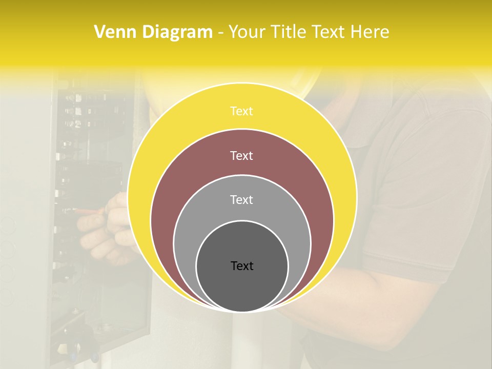 A Man In A Hard Hat Working On An Electrical Panel PowerPoint Template