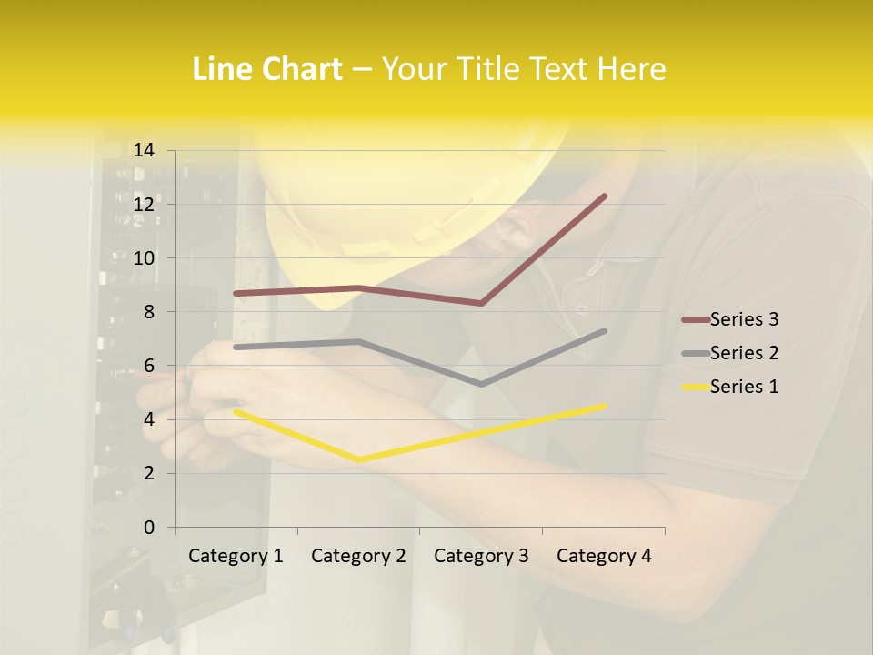 A Man In A Hard Hat Working On An Electrical Panel PowerPoint Template