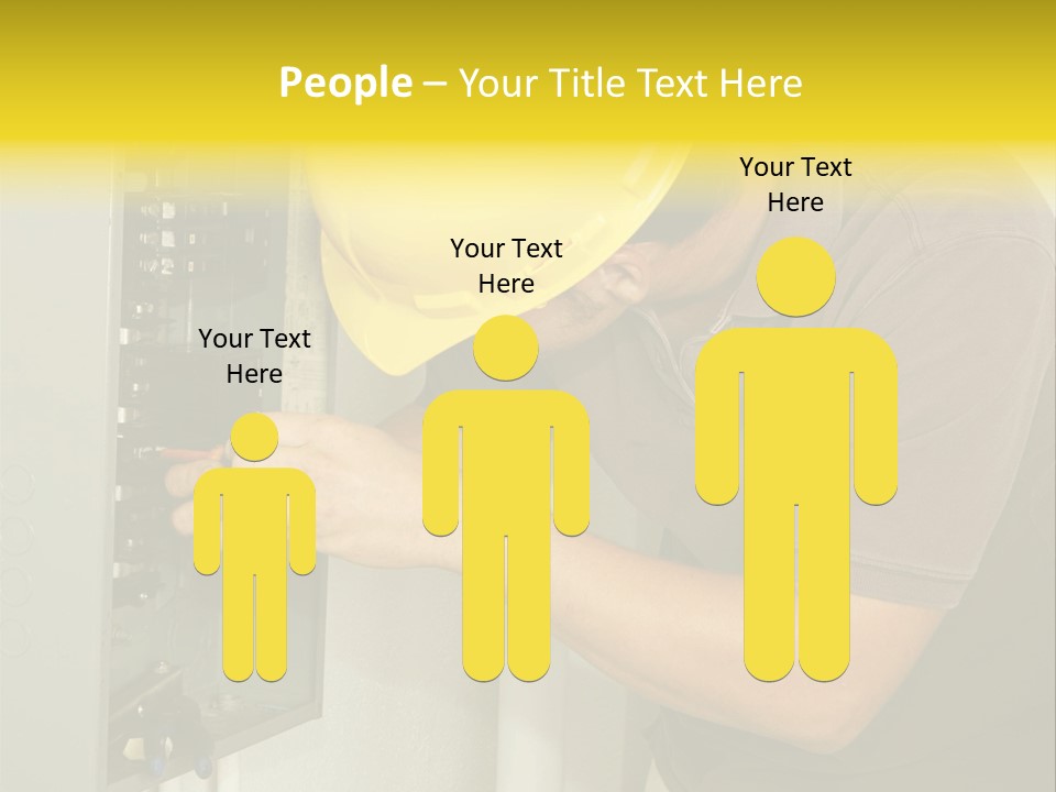 A Man In A Hard Hat Working On An Electrical Panel PowerPoint Template