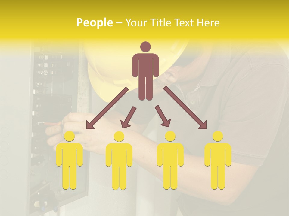 A Man In A Hard Hat Working On An Electrical Panel PowerPoint Template