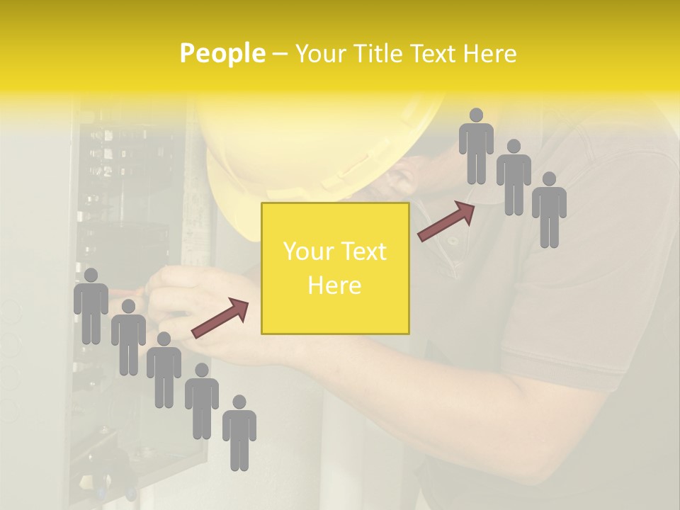 A Man In A Hard Hat Working On An Electrical Panel PowerPoint Template