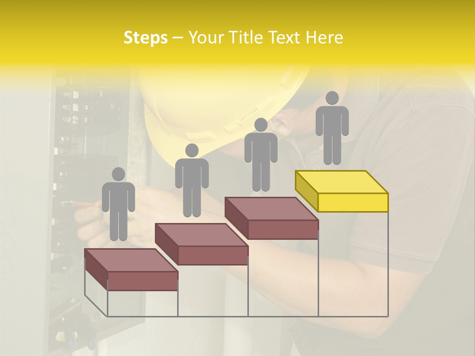 A Man In A Hard Hat Working On An Electrical Panel PowerPoint Template