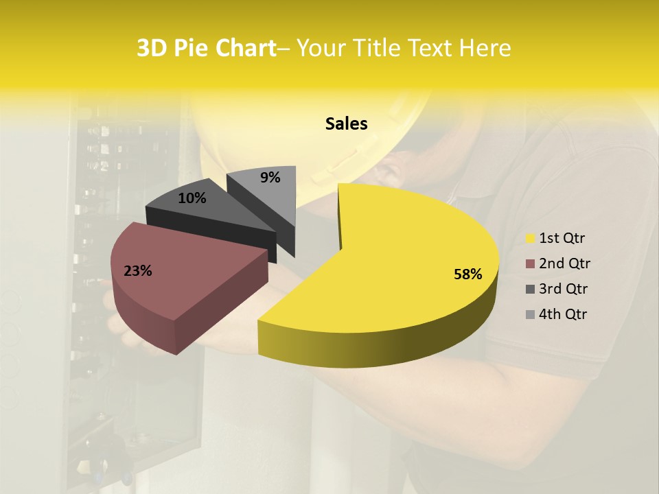 A Man In A Hard Hat Working On An Electrical Panel PowerPoint Template