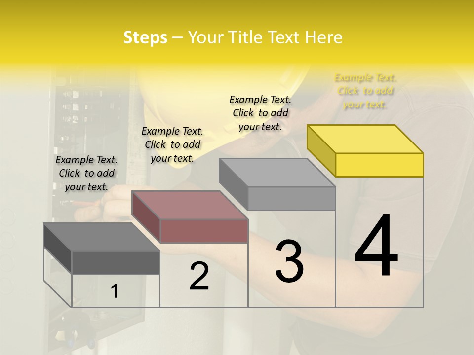 A Man In A Hard Hat Working On An Electrical Panel PowerPoint Template