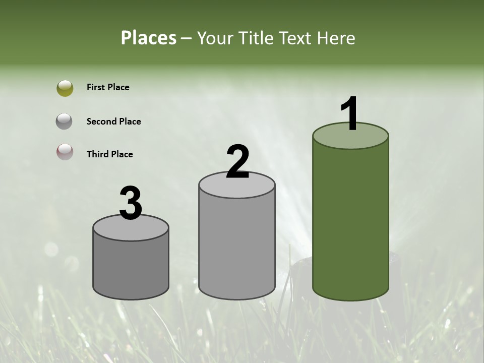 Close Up Of Lawn Sprinkler With Copy Space PowerPoint Template