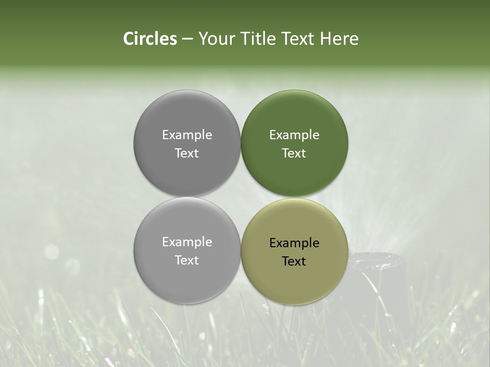 Close Up Of Lawn Sprinkler With Copy Space PowerPoint Template